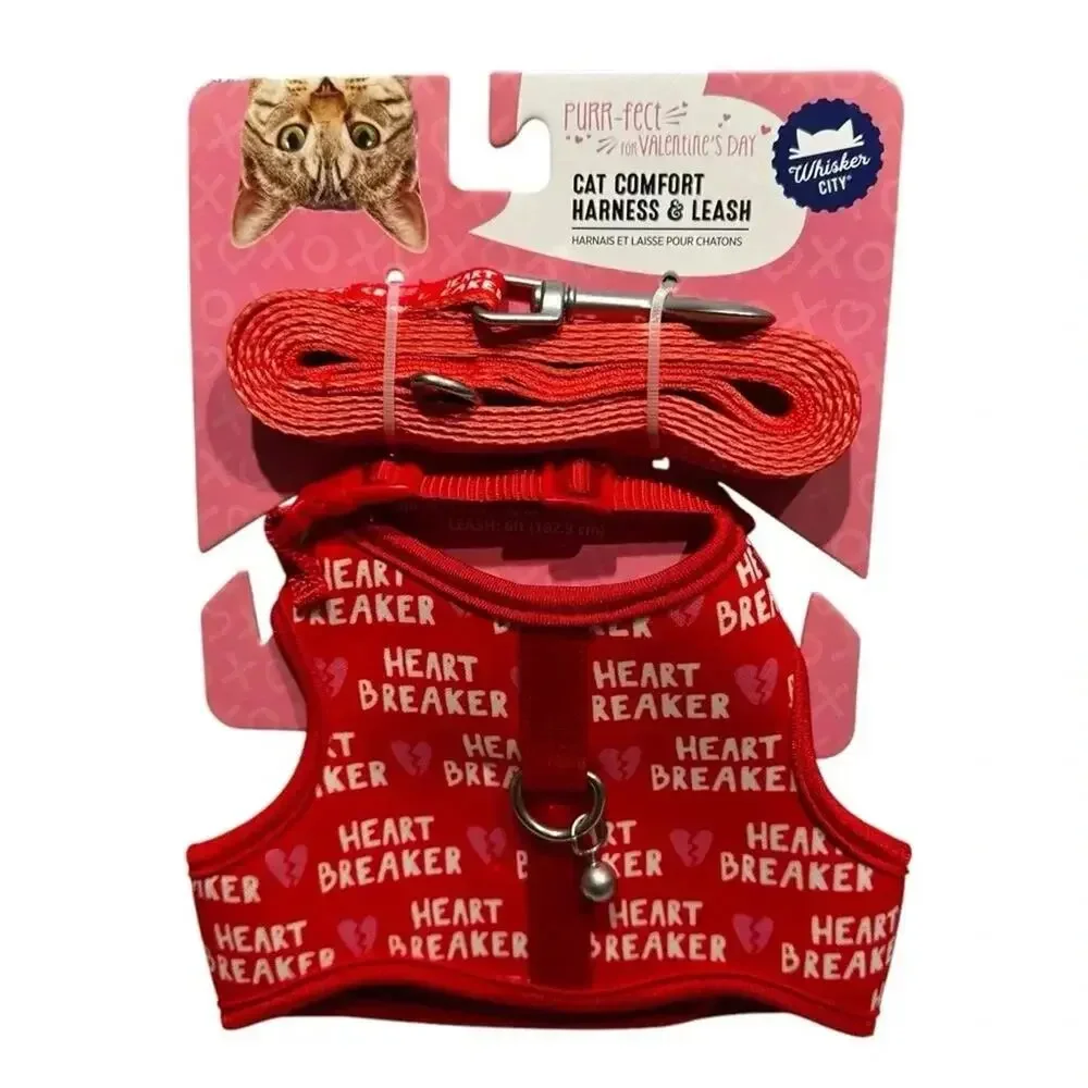 NWT Cat Harness and Leash Valentine’s Day